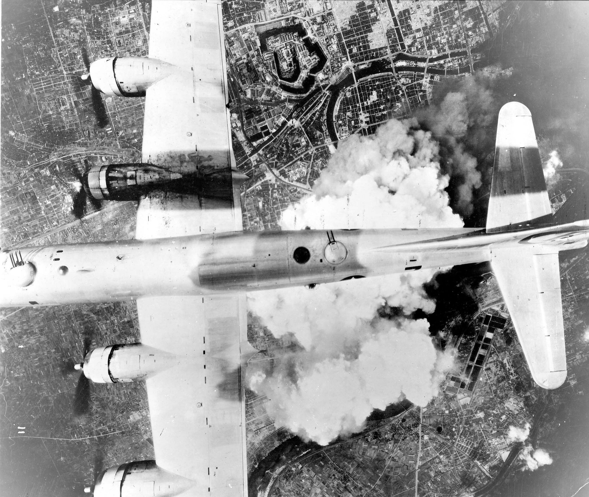 A B-29 over Osaka on 1 June 1945