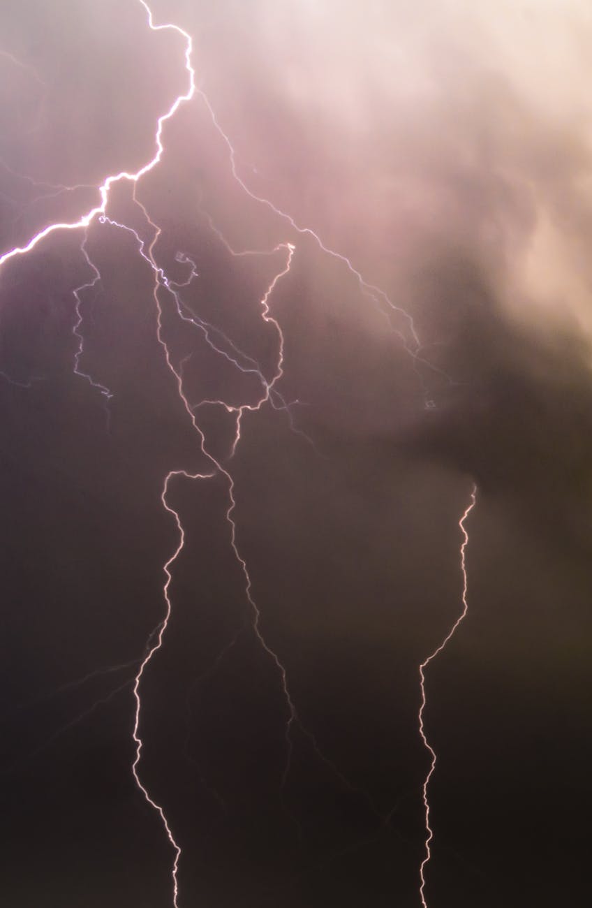 Night turns to lightning and ash